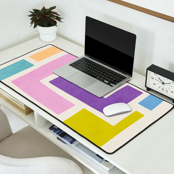 Pastel Colorful Modern Artwork Desk Mat Gallery Image 2