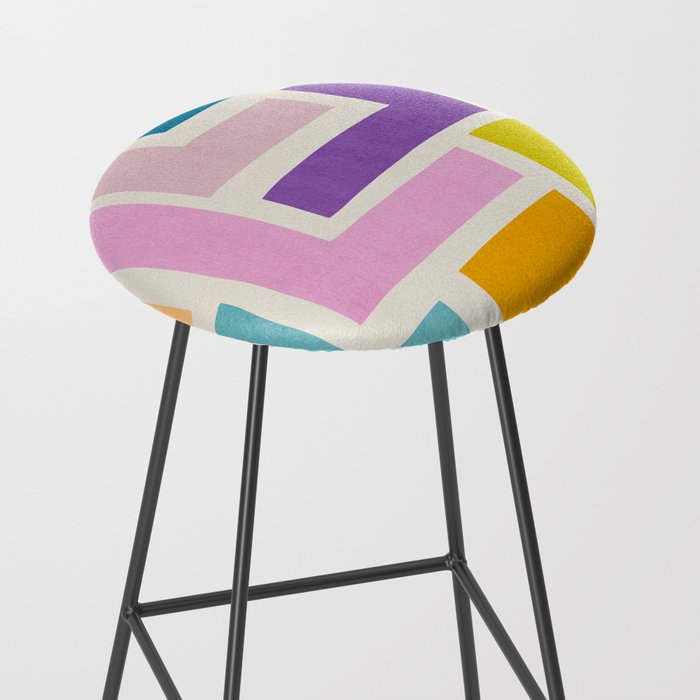 Pastel Colorful Modern Artwork Stool Gallery Image 2