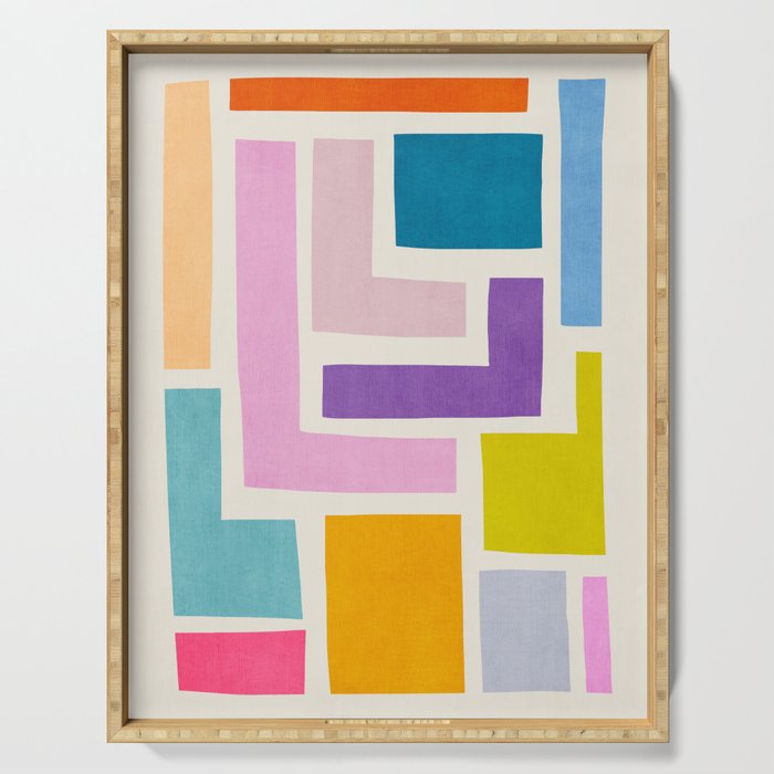 Pastel Colorful Modern Artwork Serving Tray Gallery Image 1