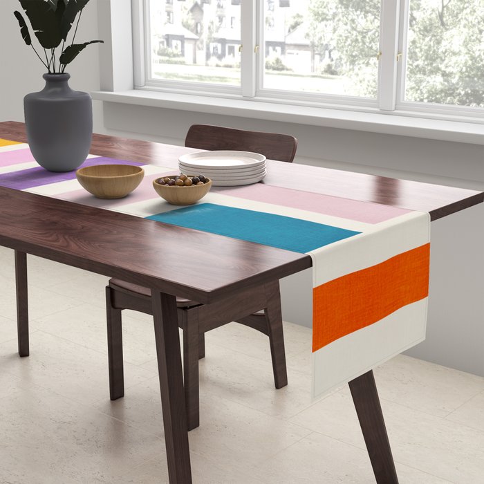 Pastel Colorful Modern Artwork Table Runner Gallery Image 2