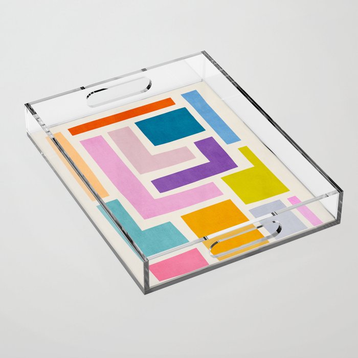 Pastel Colorful Modern Artwork Acrylic Tray Gallery Image 1