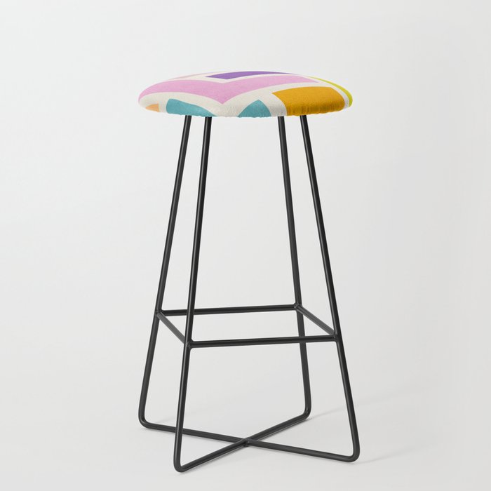 Pastel Colorful Modern Artwork Stool Gallery Image 1