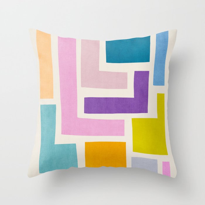Pastel Colorful Modern Artwork Throw Pillow Gallery Image 6