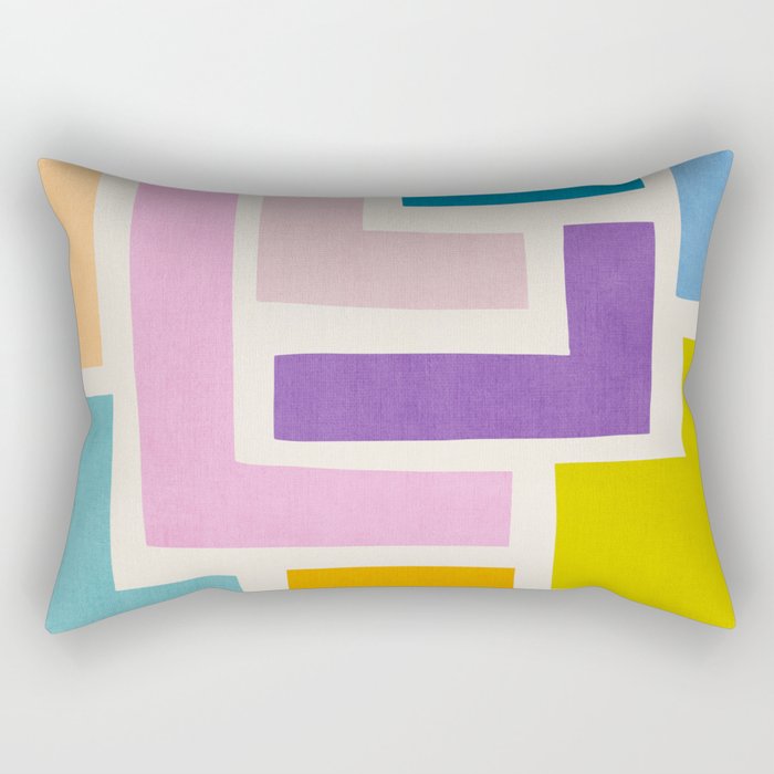 Pastel Colorful Modern Artwork Rectangular Pillow Gallery Image 2