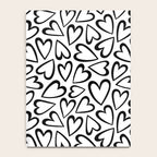 Black and white love heart cartoon pattern Notebook Gallery Image 4