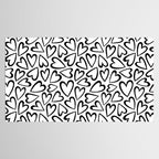 Black and white love heart cartoon pattern Tablecloth Gallery Image 2
