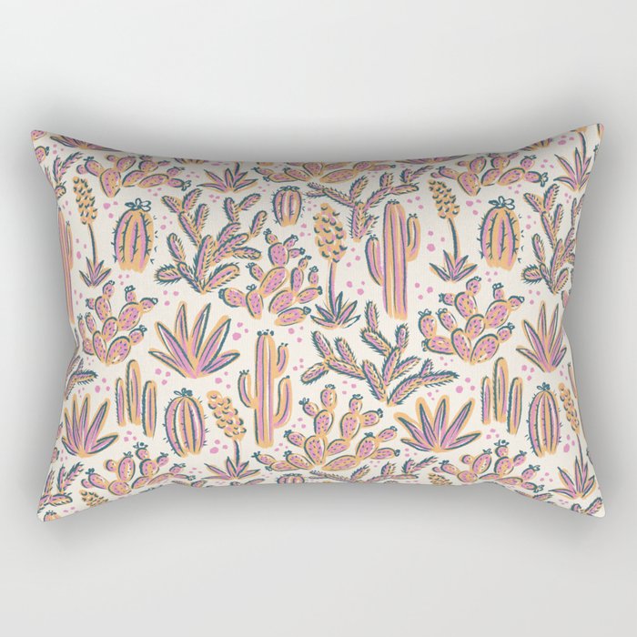 Cactus Desert - Sunset  Rectangular Pillow Gallery Image 1