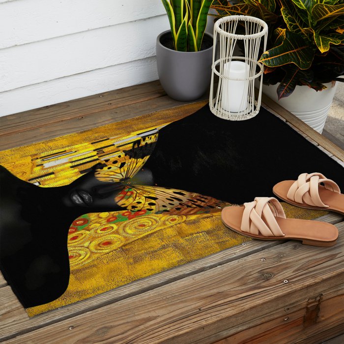 lady butterfly Outdoor Rug Gallery Image 2