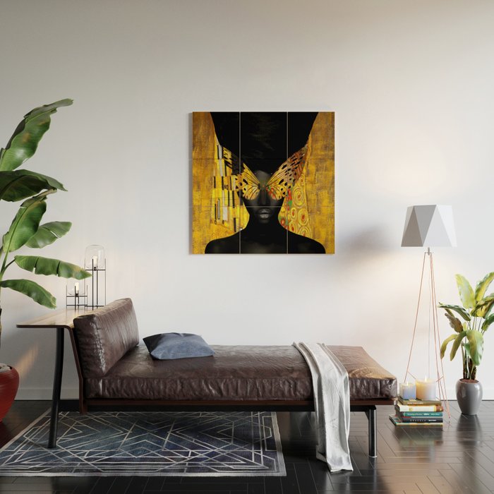 lady butterfly Wood Wall Art Gallery Image 2