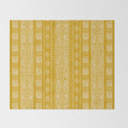 Mustard Yellow Tribal Ethnic Pattern | Sun Illustration | Vertical Stripes Throw Blanket Gallery Image 2