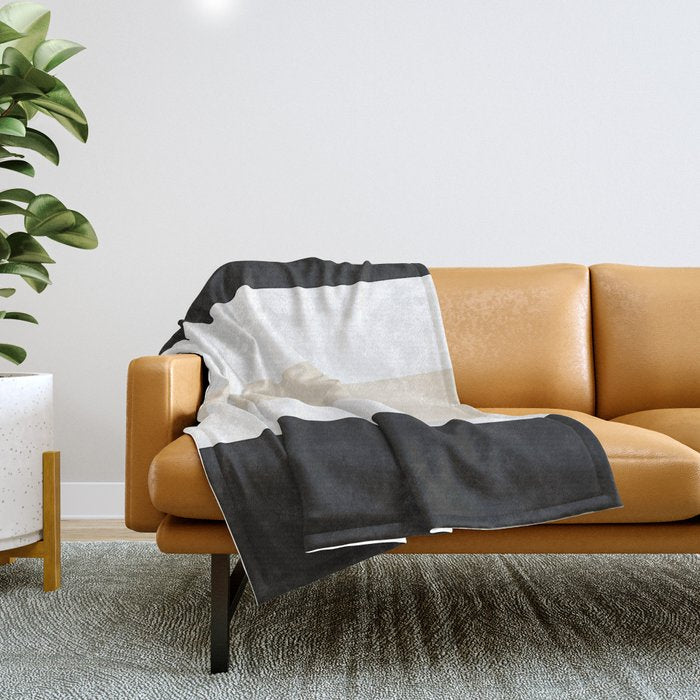 Accent (Black & Cream) Throw Blanket Gallery Image 1
