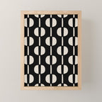 Mid Century Modern Geometric Pattern 157 Black and Linen White Mini Art Print Gallery Image 1