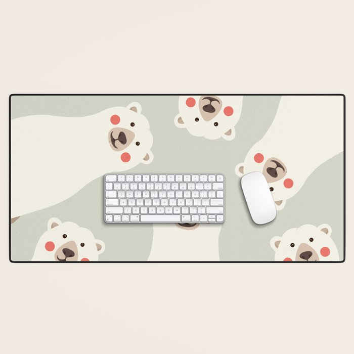 Polar Bear, Animal Portrait Desk Mat Gallery Image 1