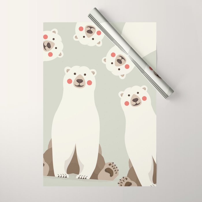 Polar Bear, Animal Portrait Wrapping Paper Gallery Image 1