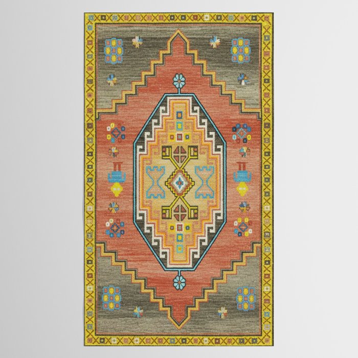 Moroccan Berber Geometric Rug Pattern Tablecloth Gallery Image 2