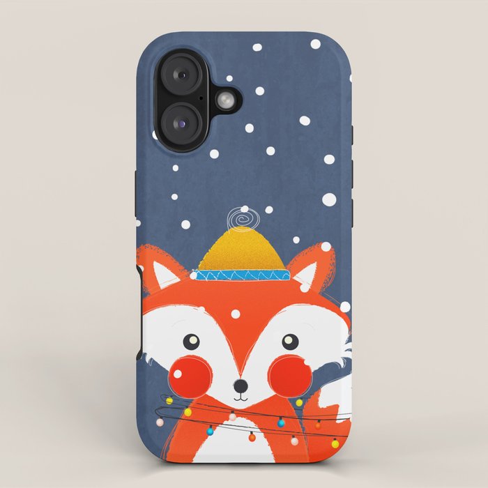 Cute christmas fox in the snow iPhone Case Gallery Image 1