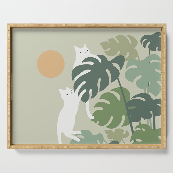 Cat and Plant 42 Serving Tray Gallery Image 1