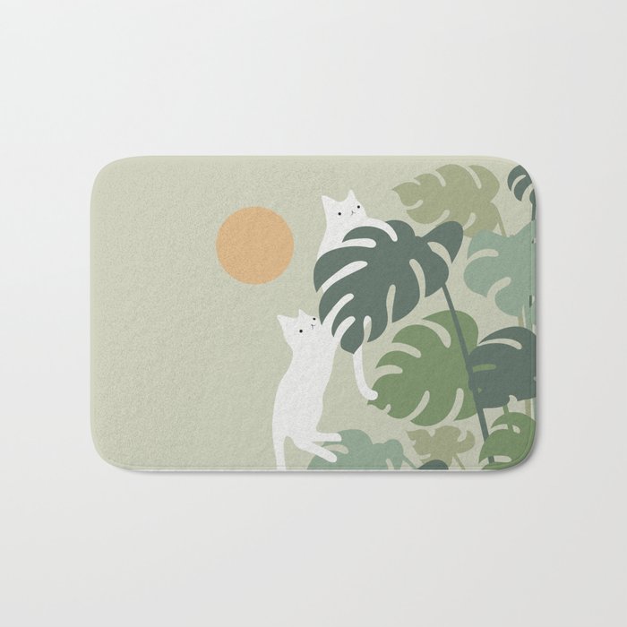 Cat and Plant 42 Bath Mat Gallery Image 1