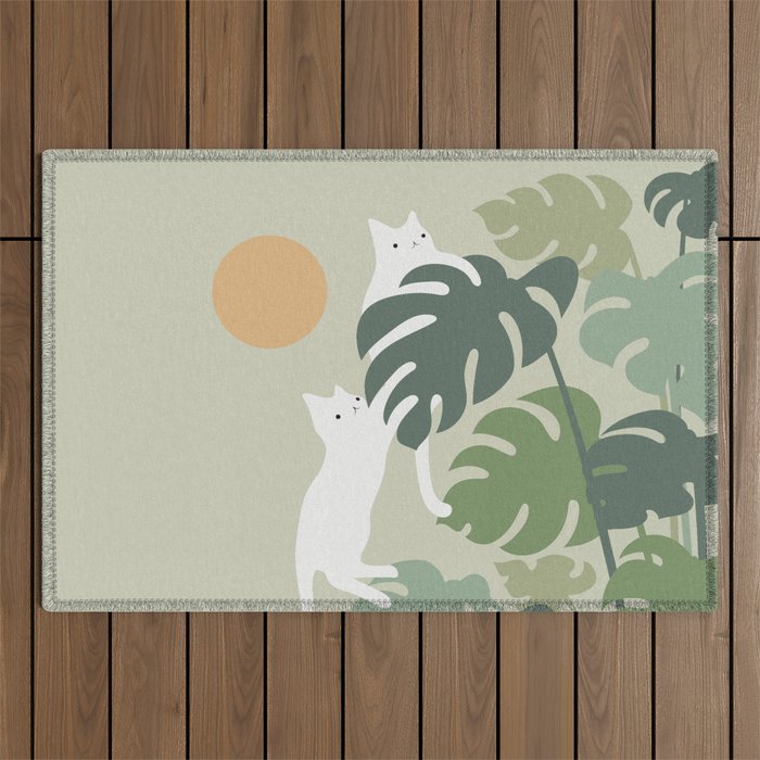 Cat and Plant 42 Outdoor Rug Gallery Image 1
