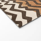 Terracotta Black Waves Abstract Artwork Welcome Mat Gallery Image 2