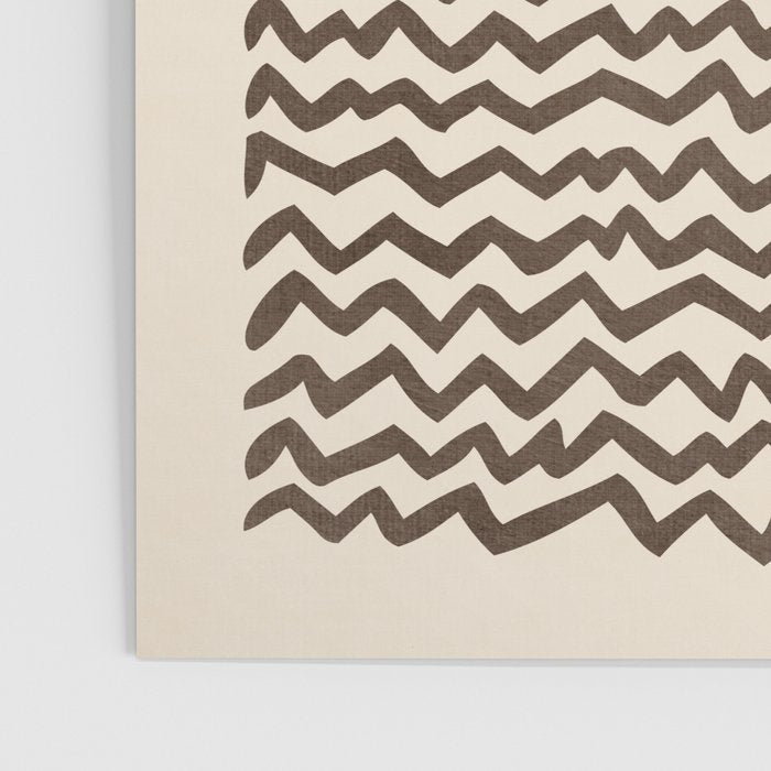 Terracotta Black Waves Abstract Artwork Poster Gallery Image 3