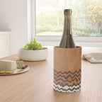 Terracotta Black Waves Abstract Artwork Wine Chiller Gallery Image 4