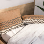 Terracotta Black Waves Abstract Artwork Pillow Sham Gallery Image 2