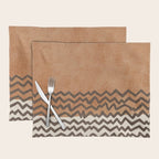 Terracotta Black Waves Abstract Artwork Placemat Gallery Image 1