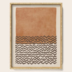 Terracotta Black Waves Abstract Artwork Serving Tray Gallery Image 1