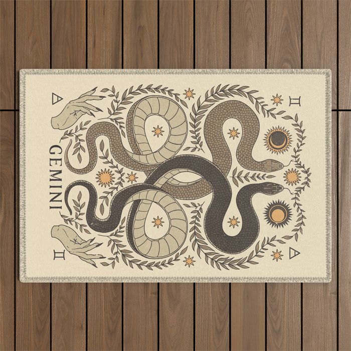Gemini, The Twins Outdoor Rug Gallery Image 1