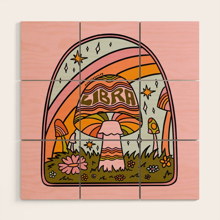Libra Mushroom Wood Wall Art Gallery Image 1