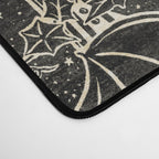 Gothic Halloween Damask - black and cream Desk Mat Gallery Image 4