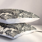 Gothic Halloween Damask - black and cream Pillow Sham Gallery Image 3