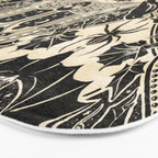 Gothic Halloween Damask - black and cream Bath Mat Gallery Image 3