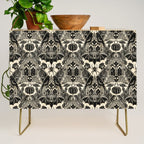 Gothic Halloween Damask - black and cream Credenza Gallery Image 1