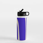 Abstract Minimalist Mid Century Modern Tiki Pattern in Cobalt Blue and Beige Water Bottle Gallery Image 1