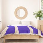 Abstract Minimalist Mid Century Modern Tiki Pattern in Cobalt Blue and Beige Duvet Cover Gallery Image 3