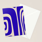 Abstract Minimalist Mid Century Modern Tiki Pattern in Cobalt Blue and Beige Stationery Card Gallery Image 2