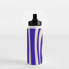 Abstract Minimalist Mid Century Modern Tiki Pattern in Cobalt Blue and Beige Water Bottle Gallery Image 2