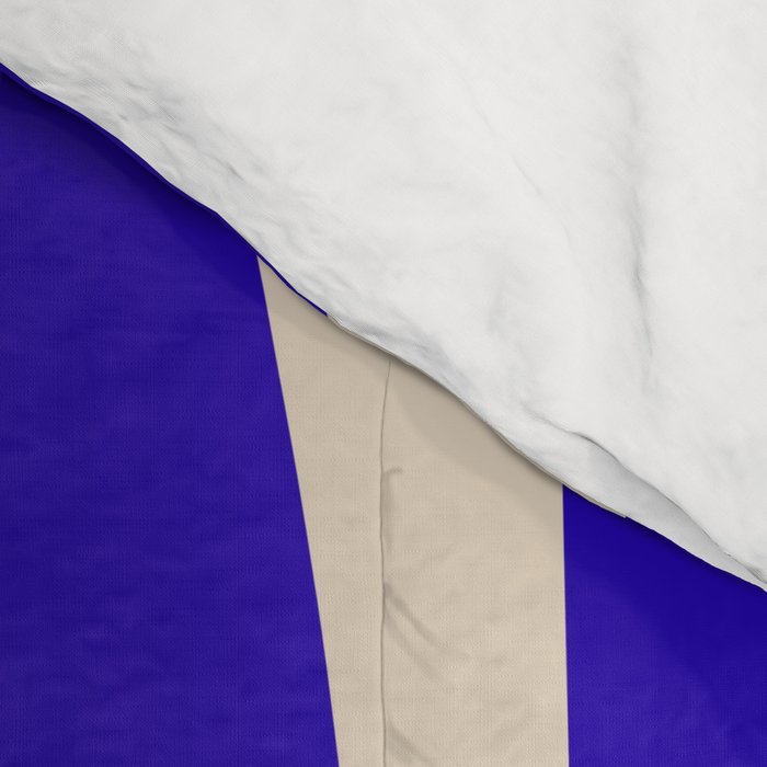 Abstract Minimalist Mid Century Modern Tiki Pattern in Cobalt Blue and Beige Comforter Gallery Image 4