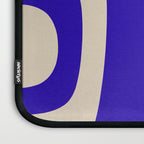 Abstract Minimalist Mid Century Modern Tiki Pattern in Cobalt Blue and Beige Laptop Sleeve Gallery Image 3