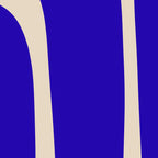 Abstract Minimalist Mid Century Modern Tiki Pattern in Cobalt Blue and Beige Coffee Mug Gallery Image 2