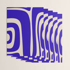 Abstract Minimalist Mid Century Modern Tiki Pattern in Cobalt Blue and Beige Wrapping Paper Gallery Image 3
