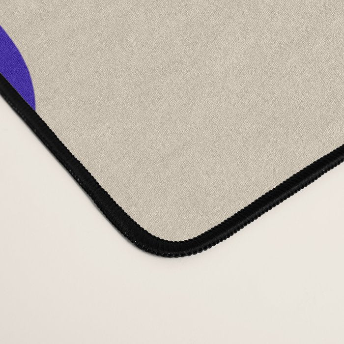 Abstract Minimalist Mid Century Modern Tiki Pattern in Cobalt Blue and Beige Desk Mat Gallery Image 4