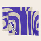 Abstract Minimalist Mid Century Modern Tiki Pattern in Cobalt Blue and Beige Placemat Gallery Image 1