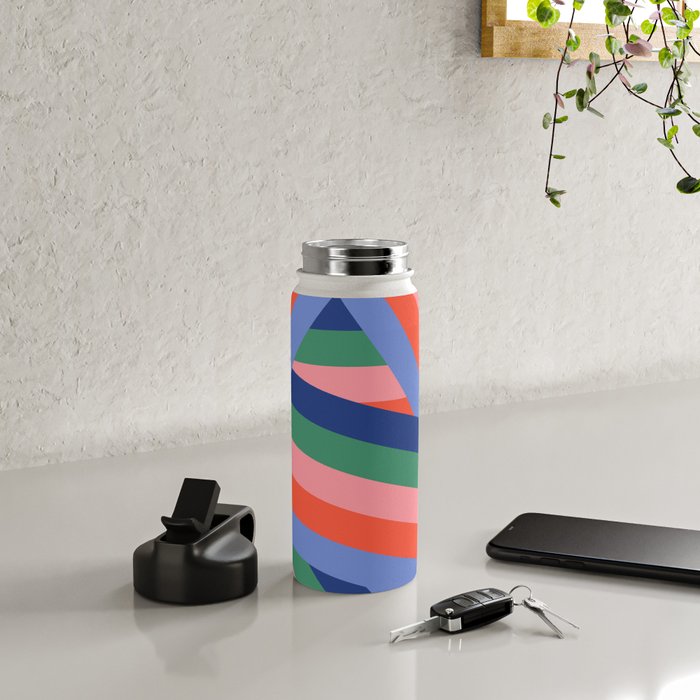 Ribbon Stripes - bold Water Bottle Gallery Image 4