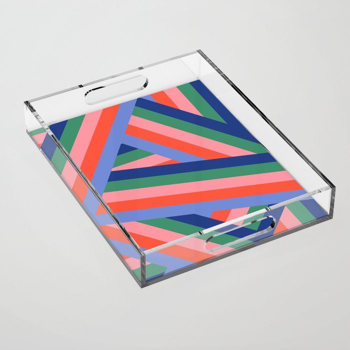 Ribbon Stripes - bold Acrylic Tray Gallery Image 1