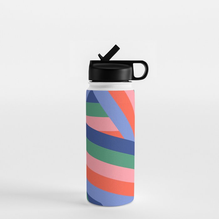 Ribbon Stripes - bold Water Bottle Gallery Image 1
