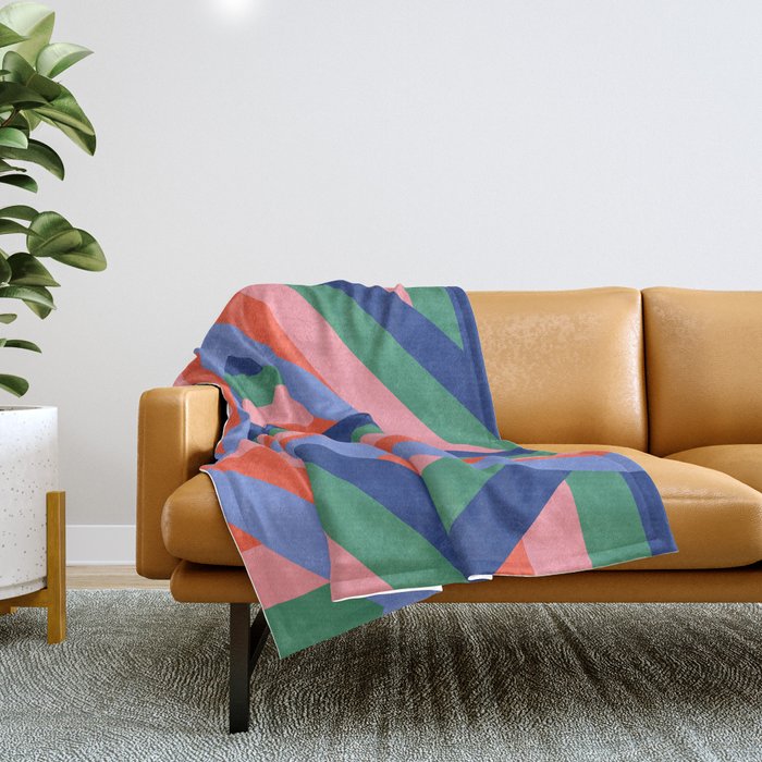 Ribbon Stripes - bold Throw Blanket Gallery Image 1