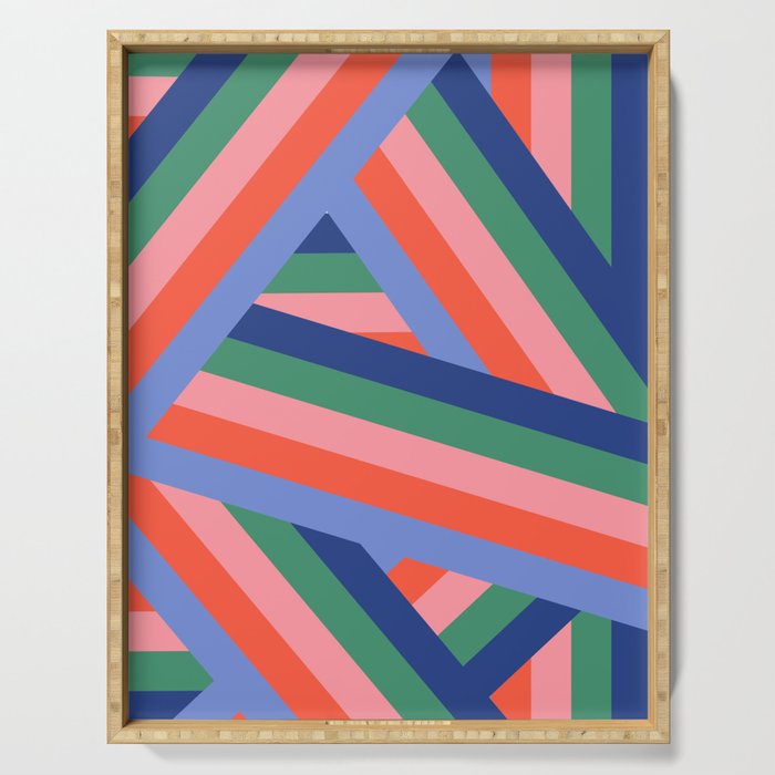Ribbon Stripes - bold Serving Tray Gallery Image 1
